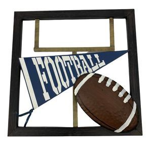 Metal US Football Wall Decor Sculpture 16" square Goal Post 0714